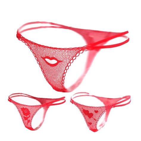 1pcs creative women sexy rose flower lace g string briefs thongs romantic v string panties