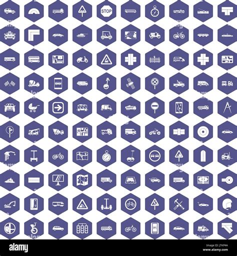 100 Location Icons Hexagon Purple Stock Vector Image And Art Alamy