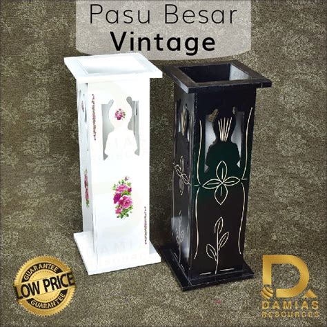 Pasu Bunga Hiasan Ukir Vintage By Damias Shopee Malaysia