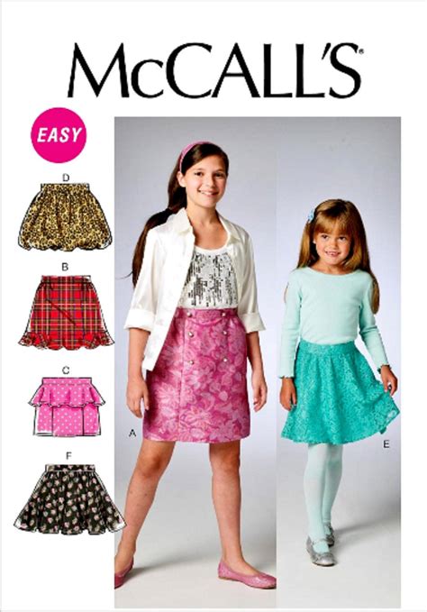 Sewing Pattern Girls Easy Skirt Pattern Little Etsy Sewing