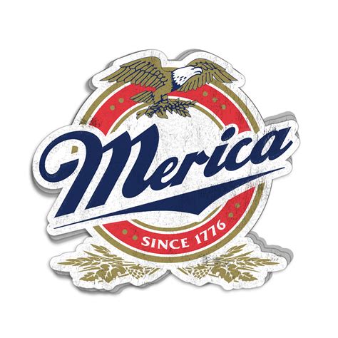 Merica Patriotic Decal Sticker Liberty Apparel