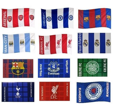 Official Football Club Flags Plazacheckedcrested Stripesstgeorge