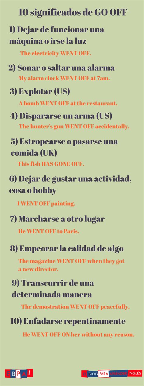 El Blog Para Aprender Inglés ¿qué Significa To Go Off