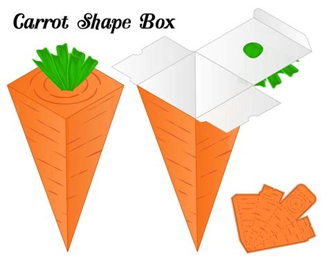 Carrot Box packaging die cut template design. 2304199 Vector Art at