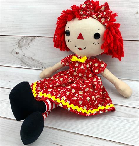 Handmade Raggedy Ann Doll Rag Doll Soft Baby Doll Etsy