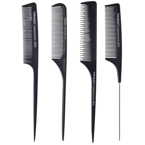 4 Style Anti Static Hair Cutting Combs Black Hairdressing Comb Detangle