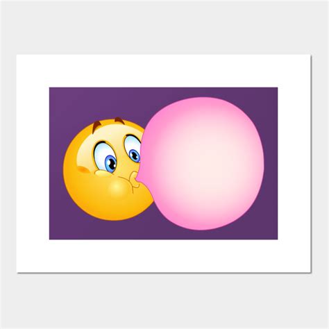 Bubble Gum Emoji Emoticon Emoji Posters And Art Prints Teepublic