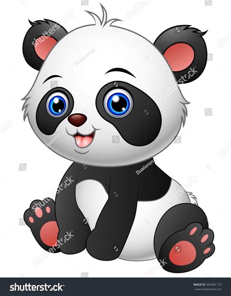 Vector Illustration Cute Baby Panda Sitting Stock Vector Royalty Free