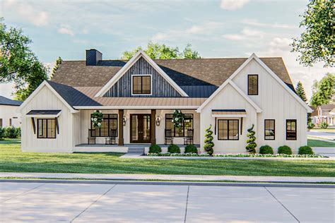 Exclusive Modern Farmhouse Plan With Fantastic Master Suite 62867dj
