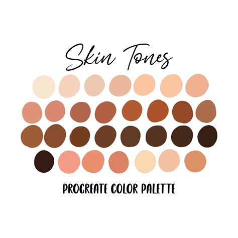 Indian Skin Tones Procreate Color Palette 30 Color Swatches