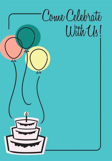 A Birthday Card With Balloons And A Cake