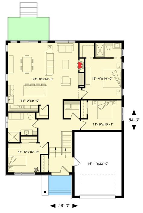 Plan 22425dr Contemporary Split Level House Plan House Plans Garage
