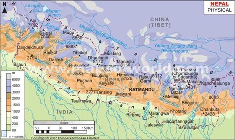 Maps Of The World Physical Map Sea Level Tibet Nepal Mustang Maps