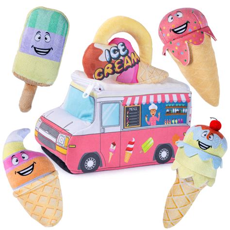 Buy Talking Plush Ice Cream Truck Toy Set 4 Talking Soft Plush Ice
