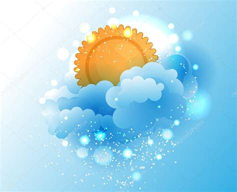 Cielo De Dibujos Animados Nube Y Sol Stock Vector By ©blackspring1