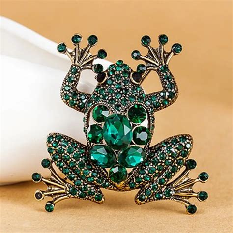 12pcslot Wholesale Cheap Price Frog Brooch Jewelry Shiny Rhinestone