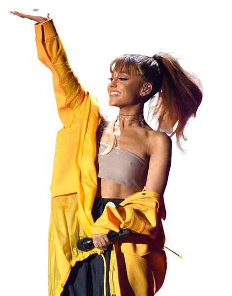 Ariana Grande In Yellow Dress On Stage Png Image Purepng