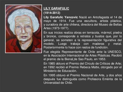 Bibliocra Colegio La Fuente Biografía De La Escultora Chilena Lily