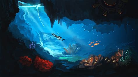 Picture Underwater World Caverns World Of Mekazoo Fantasy Painting