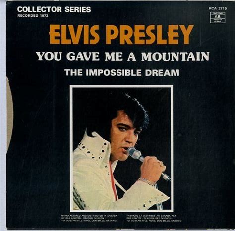 C00100507epエルヴィス・プレスリー You Gave Me A Mountain The Impossible Dream