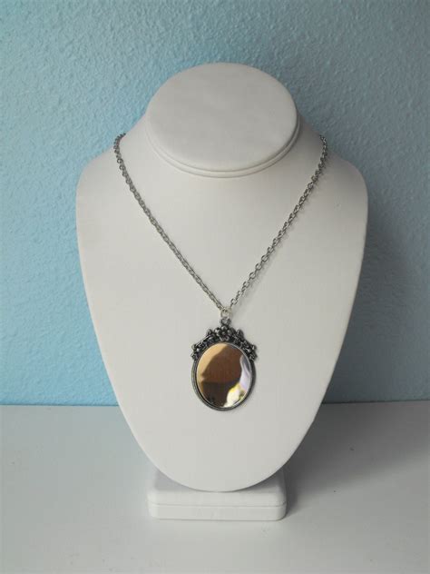 Silver Mirror Necklace With Chain