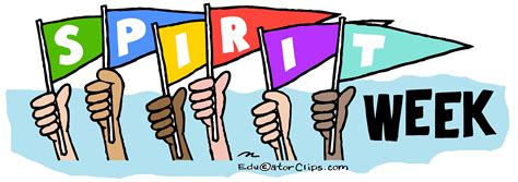 Spirit Week Flags With Hands Clip Art