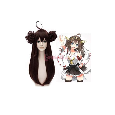 Kantai Collection Kongou Long With Two Buns Cosplay Wigs