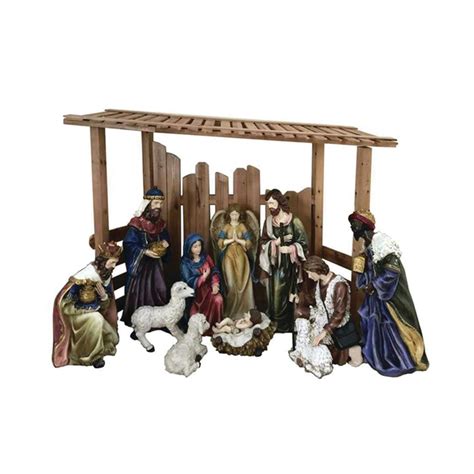 Through january 12th, head on over to the home depot where they are offering up to 75% off select indoor & outdoor holiday decor!no coupon or promo code needed, as prices are as listed. 56 in. Outdoor Nativity Set with Creche (12-Piece)-97000 ...