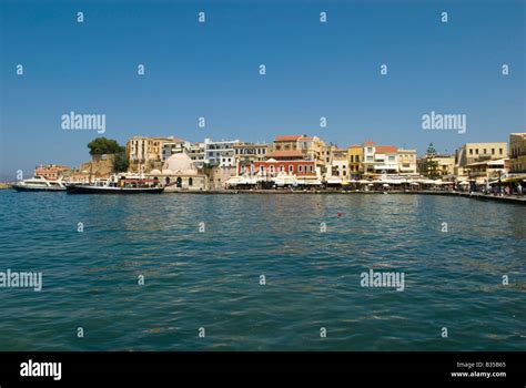 Chania Venetian Harbour Crete Stock Photo Alamy