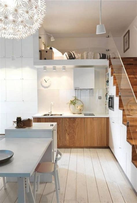 52 Stunning Tiny Loft Apartment Decor Ideas Small House Kitchen