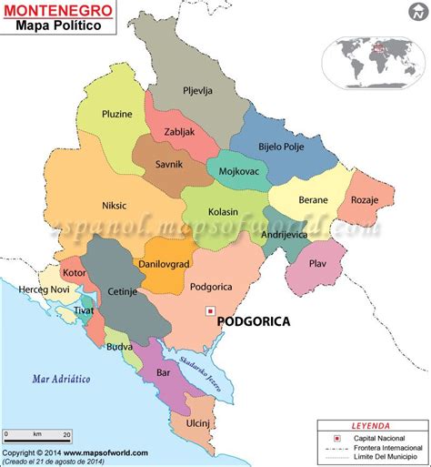 Montenegro Mapa | Mapa de europa, Mapa paises, Mapa politico