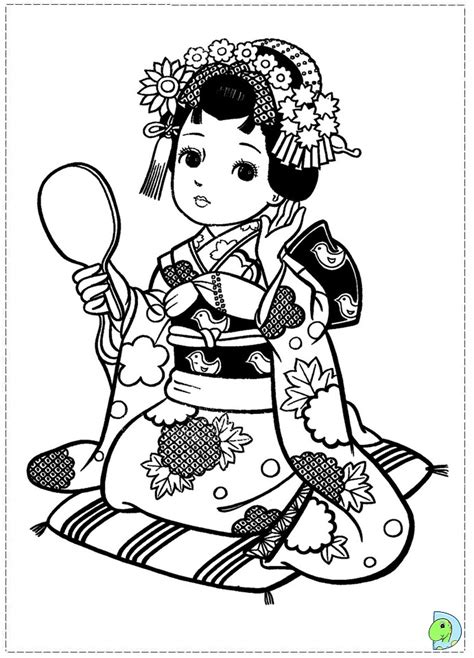 japanese girl coloring page