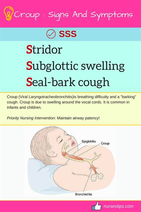 Croup Signs And Symptoms Neonatal Nurse Child Nursing Pediatric
