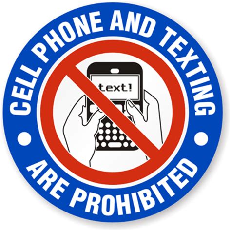 Cellphone And Texting Are Prohibited Label - No Cellphone Label, SKU ...