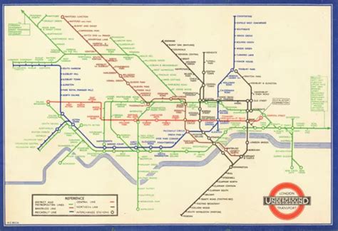 London Underground Tube Map Plan Diagram Middle Circle Harry Beck 1