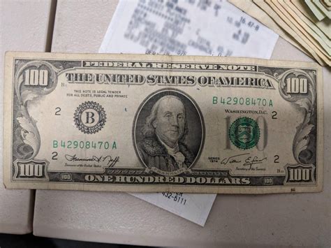 1974 100 Bill Found In Circulation Papermoney