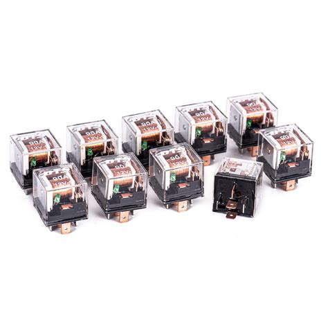 New Set Of 10pcs Relay 5 Pin 12v 90 Amp 87a 87 With Led 689812901264