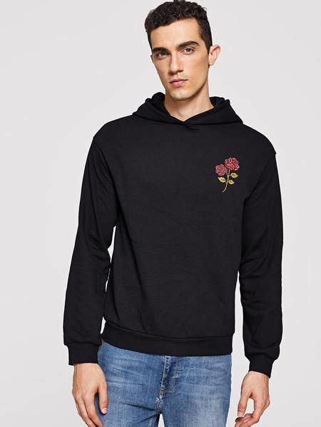 Men Flower Embroidered Hoodie Sweatshirt Trandhype Hoodies