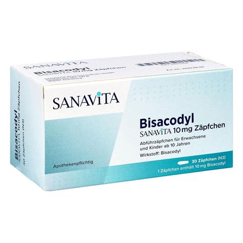 Bisacodyl Sanavita 10 Mg Zäpfchen 30 Stk
