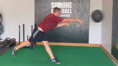 Medicine Ball Step Behind Rotational Shot Put Throw Youtube