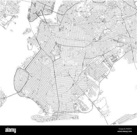 Carte De Brooklyn New York City Rues Et District Plan De La Ville Usa Image Vectorielle