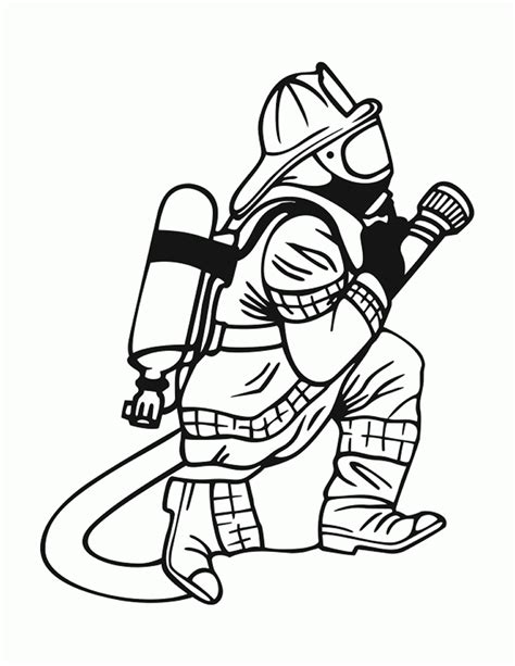 Firefighter Coloring Pages For Adults Coloring Printable Fireman Firefighter Popular Waldo