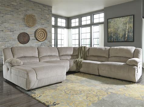 Power Reclining Sectional With Left Press Back Chaise Reclining