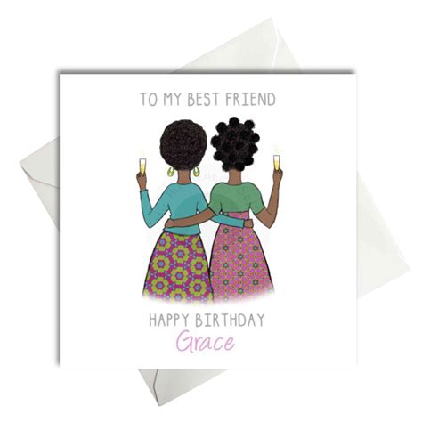 Personalised Best Friend Birthday Card Black Best Friends With Wine