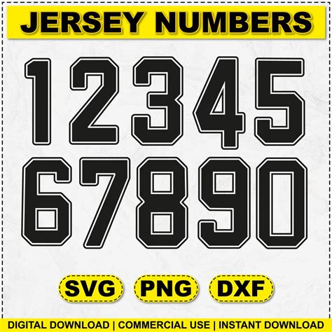 Jersey Numbers Svg Jersey Font Svg Jersey Number Templates Etsy Australia