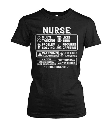 Nurse 100 Organic Nurse Funny T Shirt For Women Nursing Tshirts T
