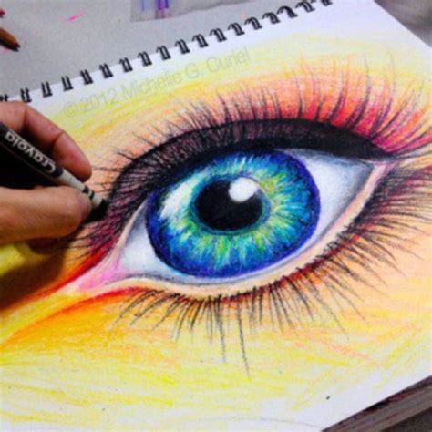 Eye Drawn With Crayon Eye Art Drawings Eye Drawing