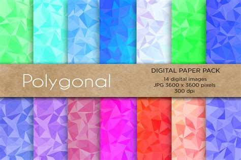 Geometric background Digital Paper, Polygonal Digital Paper (99241 ...