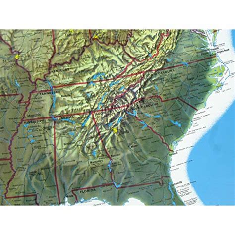 Us Raised Relief Topographical Map 3d Rand Mcnally Buy Online