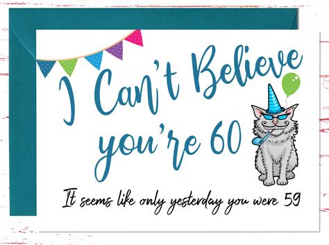 Funny 60th Birthday Card For Her Sarcastic Birthday Card For Etsy